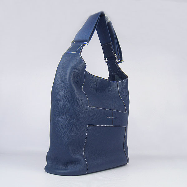 Knockoff Hermes Good News H Women Shoulder Bag Dark Blue H2801